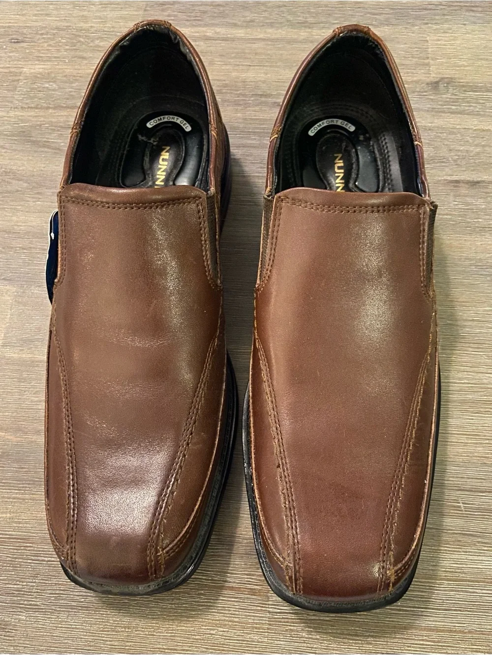 Nunn Bush Shoes Men’s Size 10.5 Brown Dylan Slip On Oxford Dress Comfort Gel New